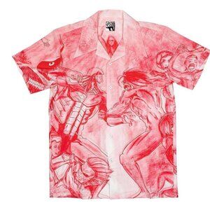 Rare Attack on Titan AOT Fugazi Senpai Luxury Buttondown Shirt, Small